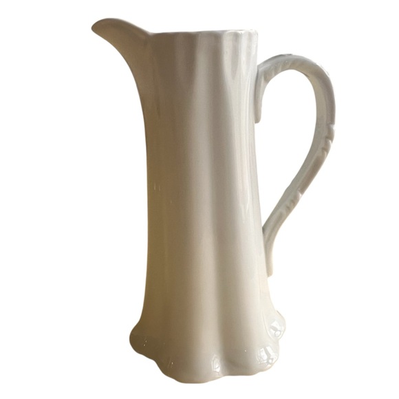 Kaldun & Bogle White Ceramic Pitcher Syrup Creamer Vase Classic Scalloped - Picture 3 of 7